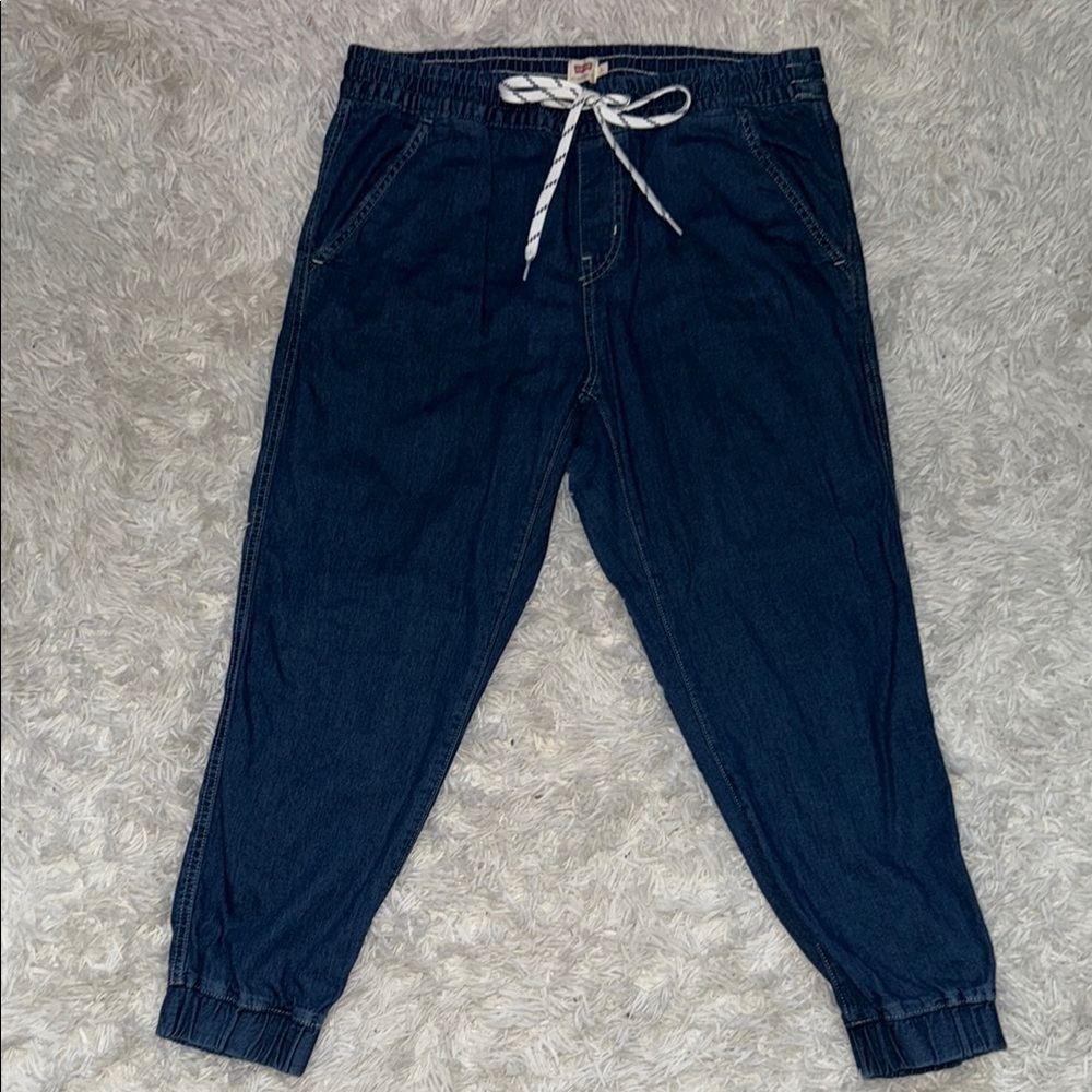 Levi Blue Jogger Pants with White Drawstring